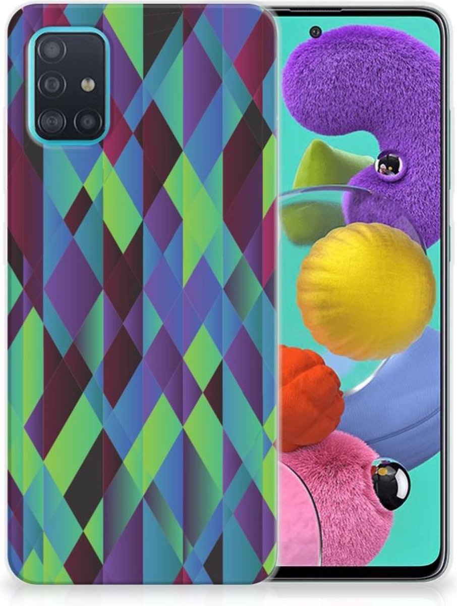 Samsung Galaxy A51 TPU Hoesje Abstract Green Blue