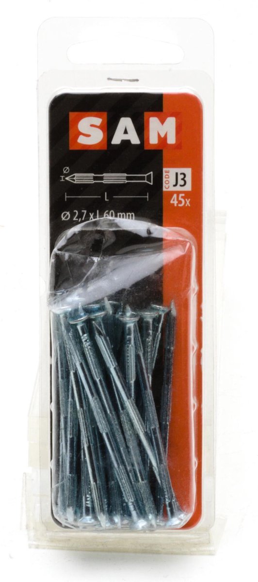 Sam ribnagels met verzonken kop 2,7x L60 mm 45 stuks