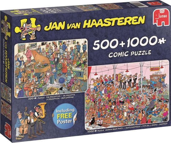 pleegouders Pest Grondwet Jan van Haasteren Feestje! 2-in-1 puzzel - 500 & 1000 stukjes | bol.com