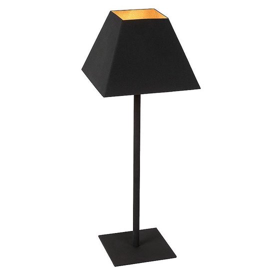 Atmooz - Tafellamp Goreng - Met kap - E27 - Slaapkamer / Woonkamer - Zwart - Hoogte 41cm - Metaal