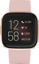Fitbit Versa 2 - Smartwatch dames - Roze koper - Maat: 39 - Scherm afmetingen: 1.396 - Formaat horlogekast: 39x39
