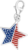 Amerika Stars and Stripes bedel | Charms | Zilverana | Sterling 925 Silver (Echt zilver) | Clip-On / Karabijnsluiting | Past OA op SilberDream, Zinzi, Thomas Sabo en Ti Sento