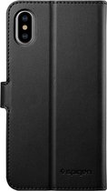 Spigen walletcase beschermhoes pasjeshouder standaard iPhone X XS - Zwart