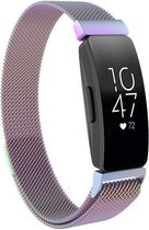 Milanees Smartwatch bandje - Geschikt voor  Fitbit Inspire Milanese band - rainbow - Maat: S - Horlogeband / Polsband / Armband