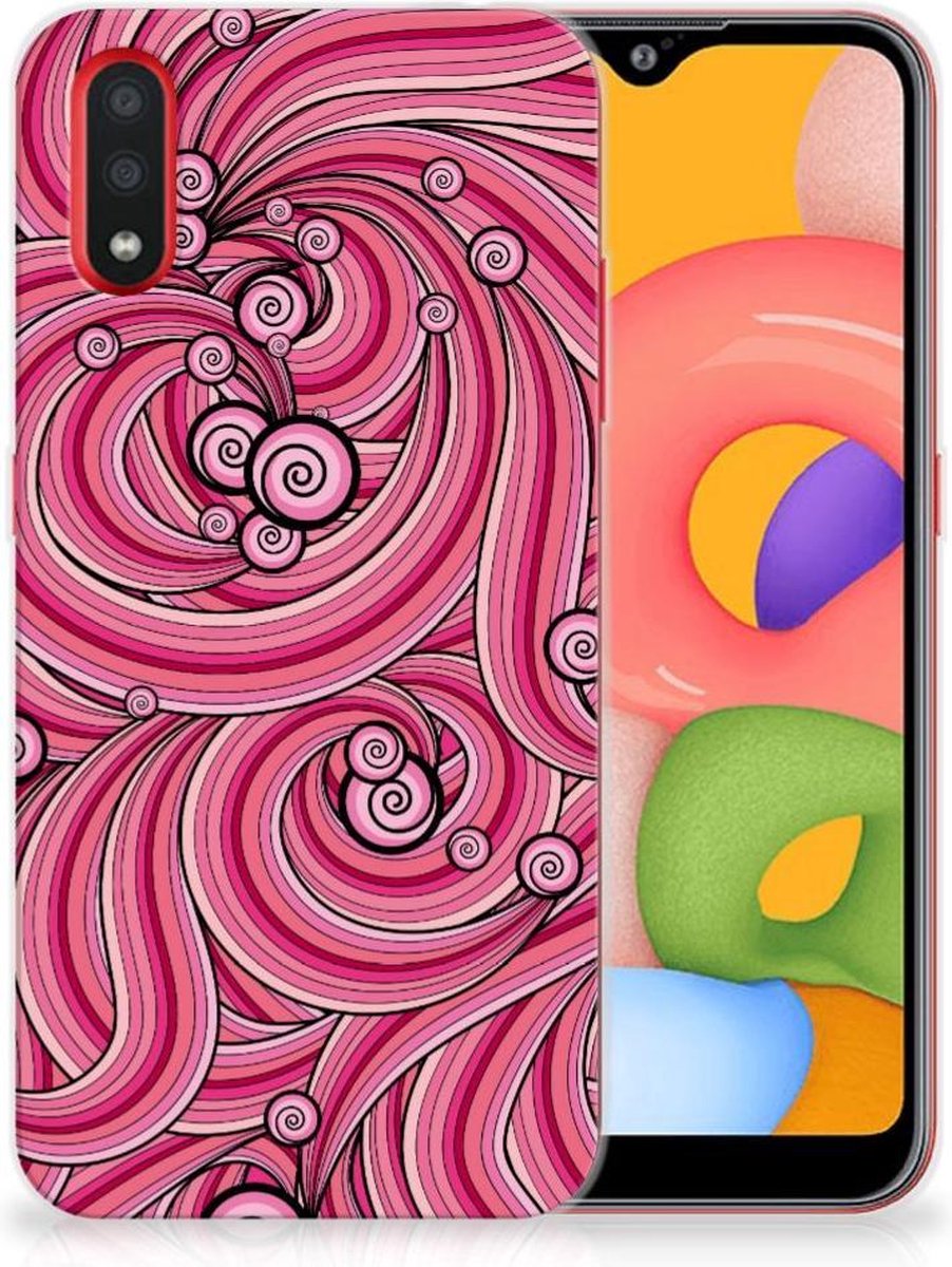 Samsung Galaxy A01 Hoesje maken Swirl Pink