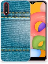 Coque Téléphone pour Samsung Galaxy A01 TPU Bumper Silicone Étui Housse Jeans
