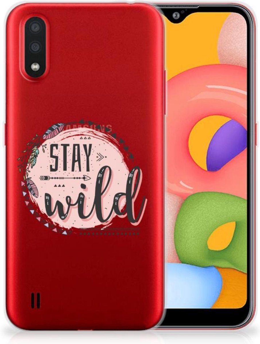 Samsung Galaxy A01 Telefoonhoesje met Naam Boho Stay Wild