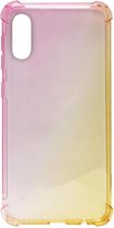 ADEL Siliconen Back Cover Softcase Hoesje Geschikt voor Samsung Galaxy A50(s)/ A30s - Kleurovergang Roze en Geel