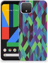 TPU Hoesje Google Pixel 4 Abstract Green Blue
