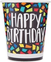 Feestbekers \'happy Birthday\' 25 Cl 8 Stuks