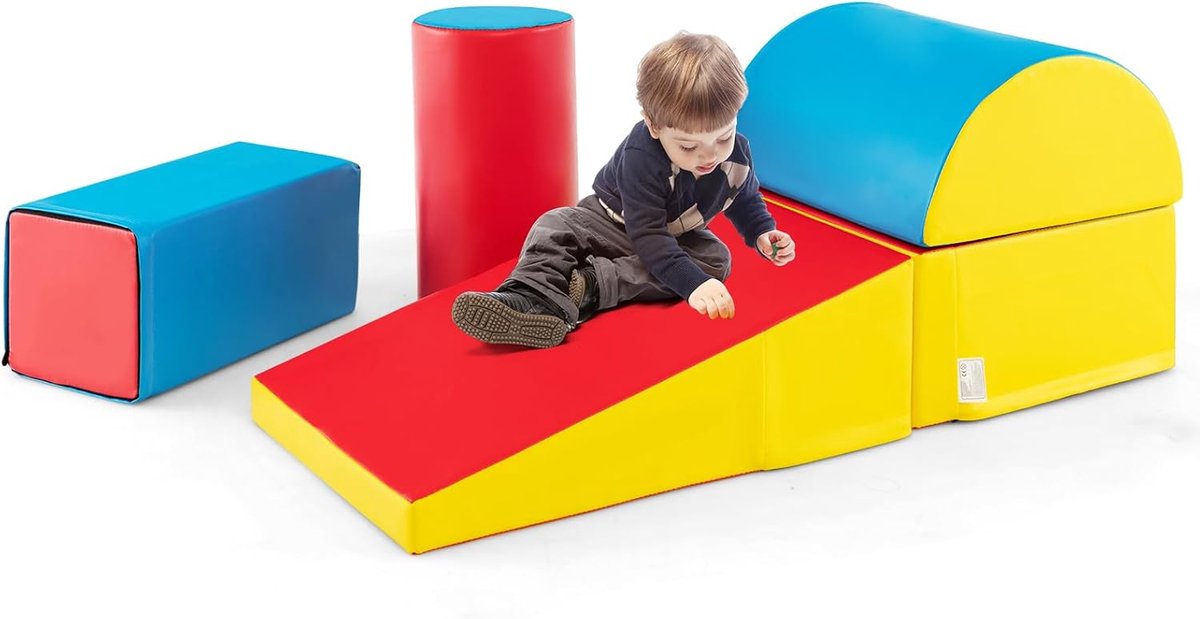 KOMFOTTEU 5 delig Schuimblokken EPE - Soft Play Foam Blokken - Reuze Bouwblokken - Montessori-klimblokken - voor kinderen