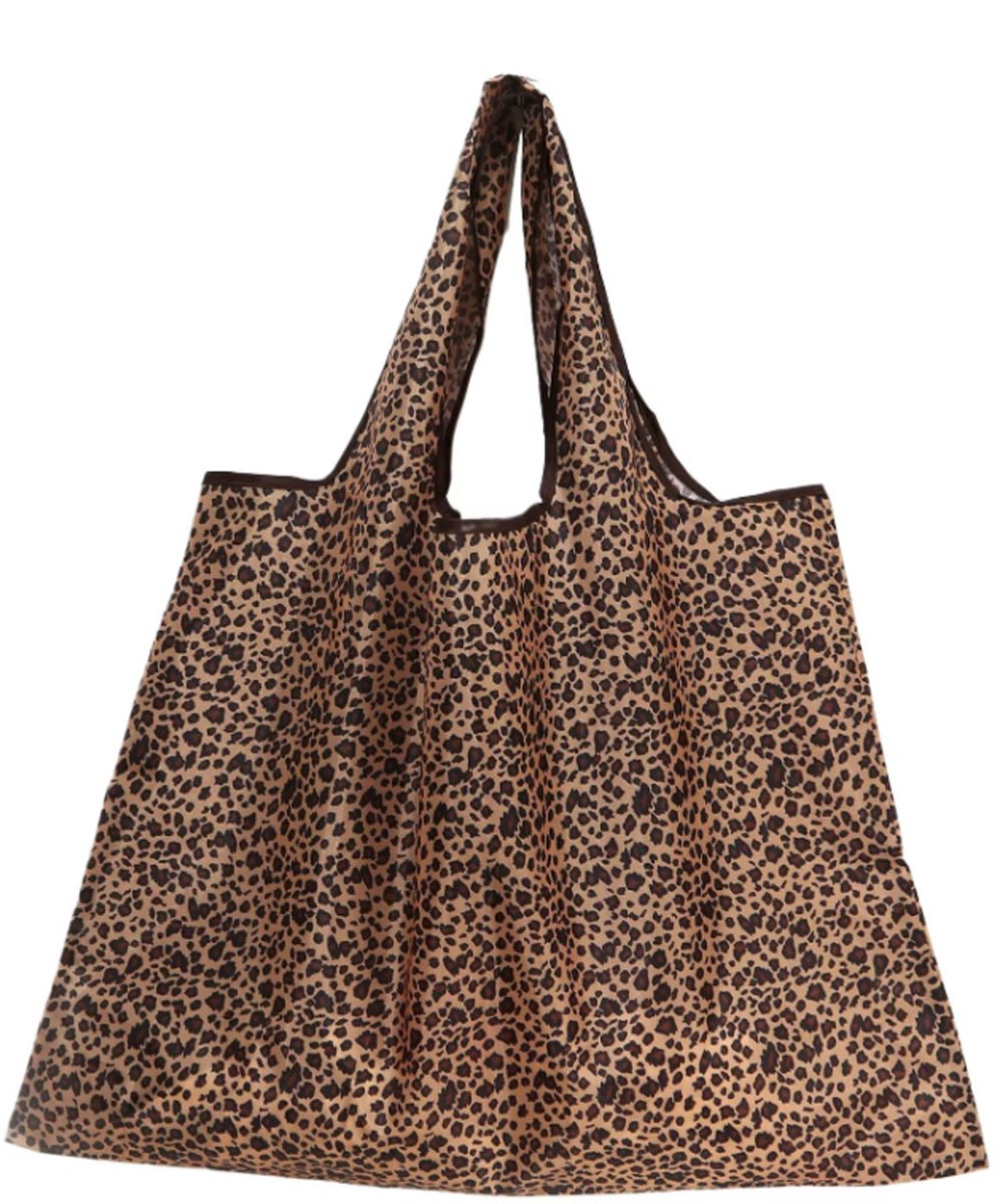 LaGloss® XL Boodschappen Tas met Luipaardprint Grote Trendy Strandtas Beach Bag 45 x 38 cm Schoudertas - Opvouwbare Shopper Luipaard Print XL Tas %% — cadeau in Mode & Accessoires - foto 3