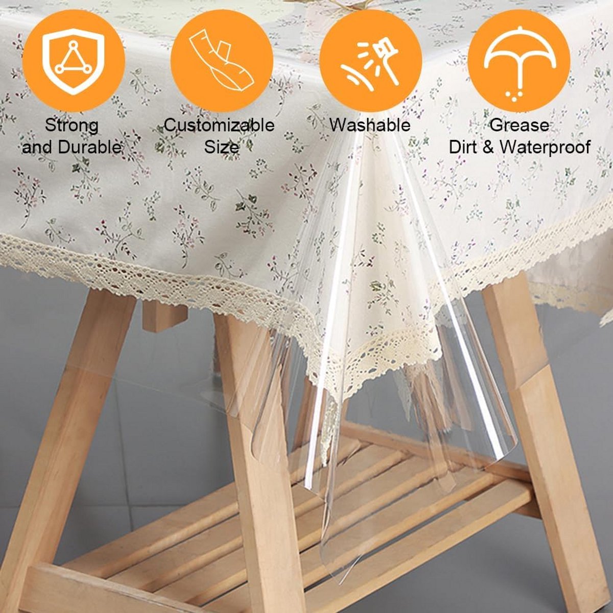 Transparant Tafelkleed Beschermfolie PVC - Waterdicht en Afwasbaar - 140 x 220 cm