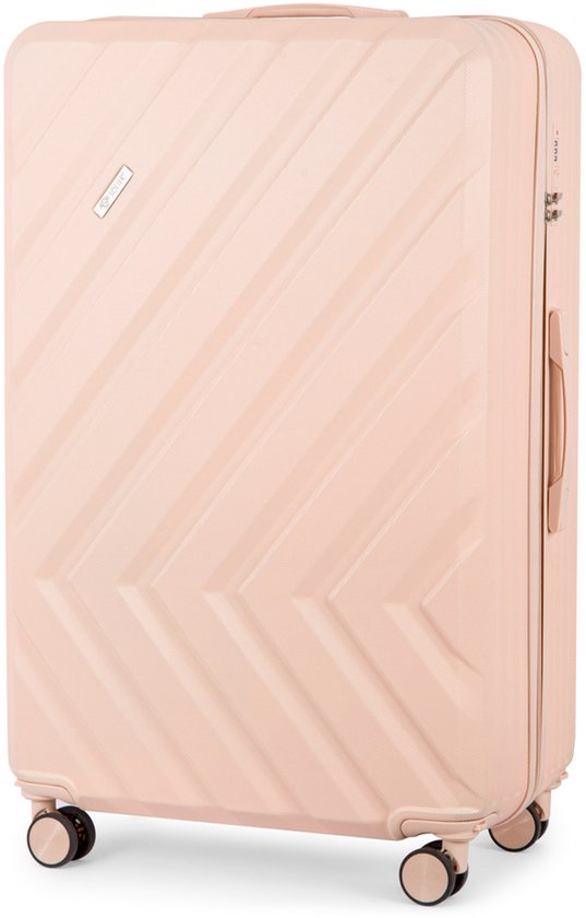 Solier Grote reiskoffer op wielen - Kyoto - 28" XL - Harde schaal - Telescoophandgreep - Beige