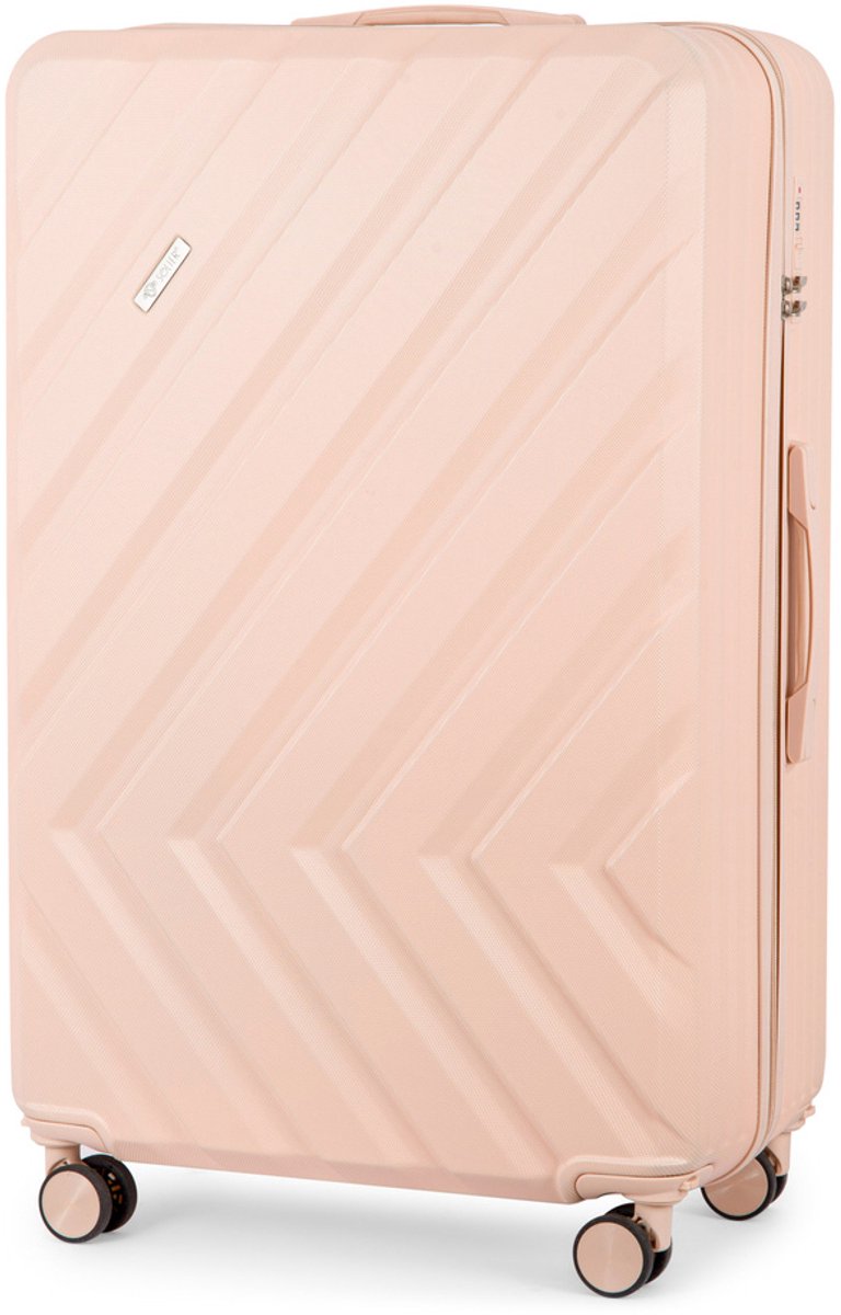 Solier Grote reiskoffer op wielen - Kyoto - 28" XL - Harde schaal - Telescoophandgreep - Beige