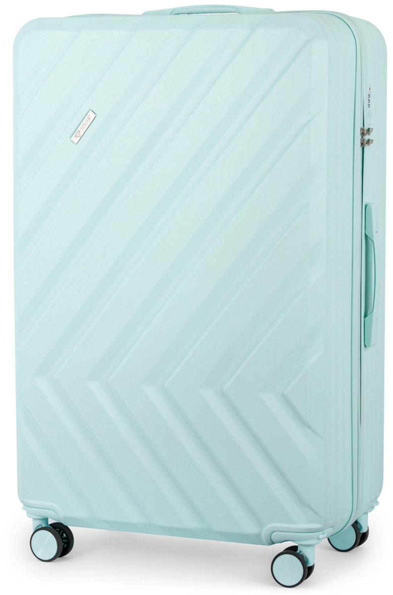Solier Grote Reiskoffer op wielen - Koffer Kyoto - 28" XL - harde schaal - telescoophandgreep - mintgroen