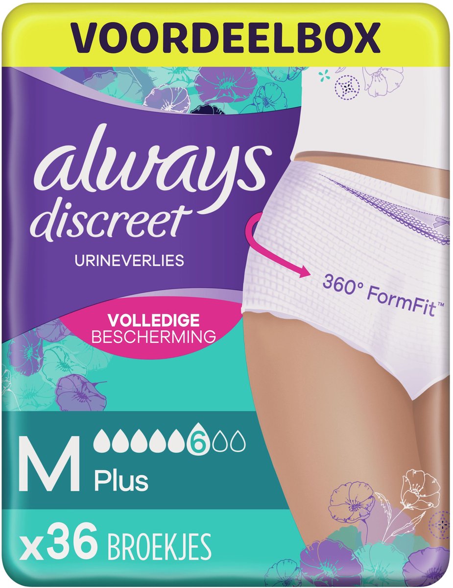 Always Discreet Broekjes Voor Urineverlies Voor Dames Plus maat M x36