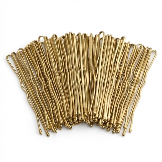Épingles à cheveux couleur or – ensemble de 50 pièces – épingles à cheveux métalliques pour femmes et hommes – épingles bobby antidérapantes – longueur 3,5 cm – emballage pratique pour un usage quotidien et la coiffure