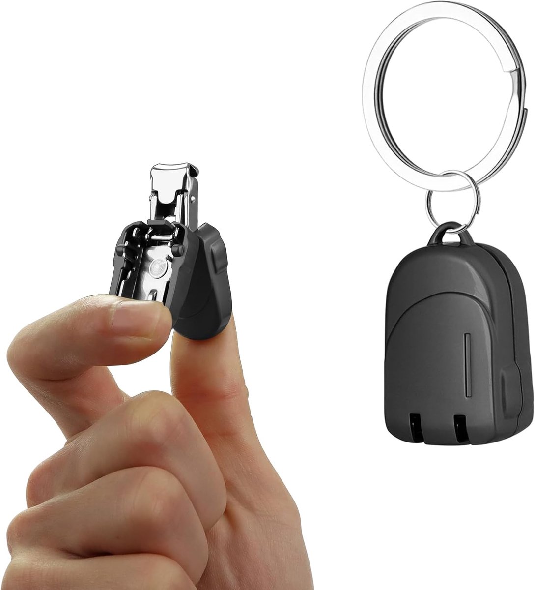 Mini Nagelknipper Sleutelhanger - RVS & Opvouwbaar - Draagbare Reisaccessoire - Met Rugzak Design