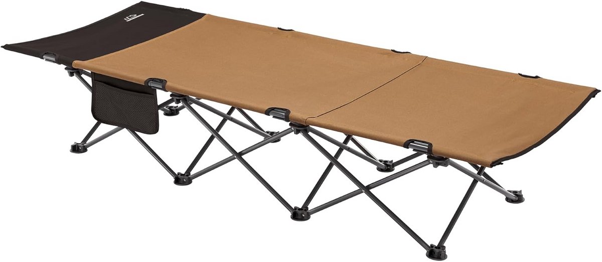 Horizon Kinderbed - Inklapbaar Campbed voor Kinderen en Volwassenen, Draagbaar Slaapbed met Stalen Frame voor 136 kg, Inklapbaar Bed met Zijvak en Draagtas