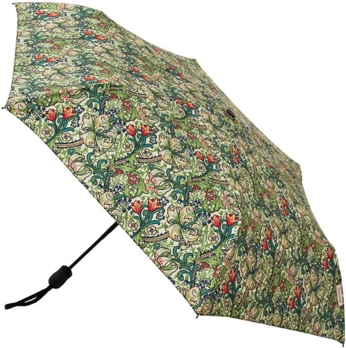 Automatische paraplu met Golden Lily bloemenpatroon - compact en winddicht