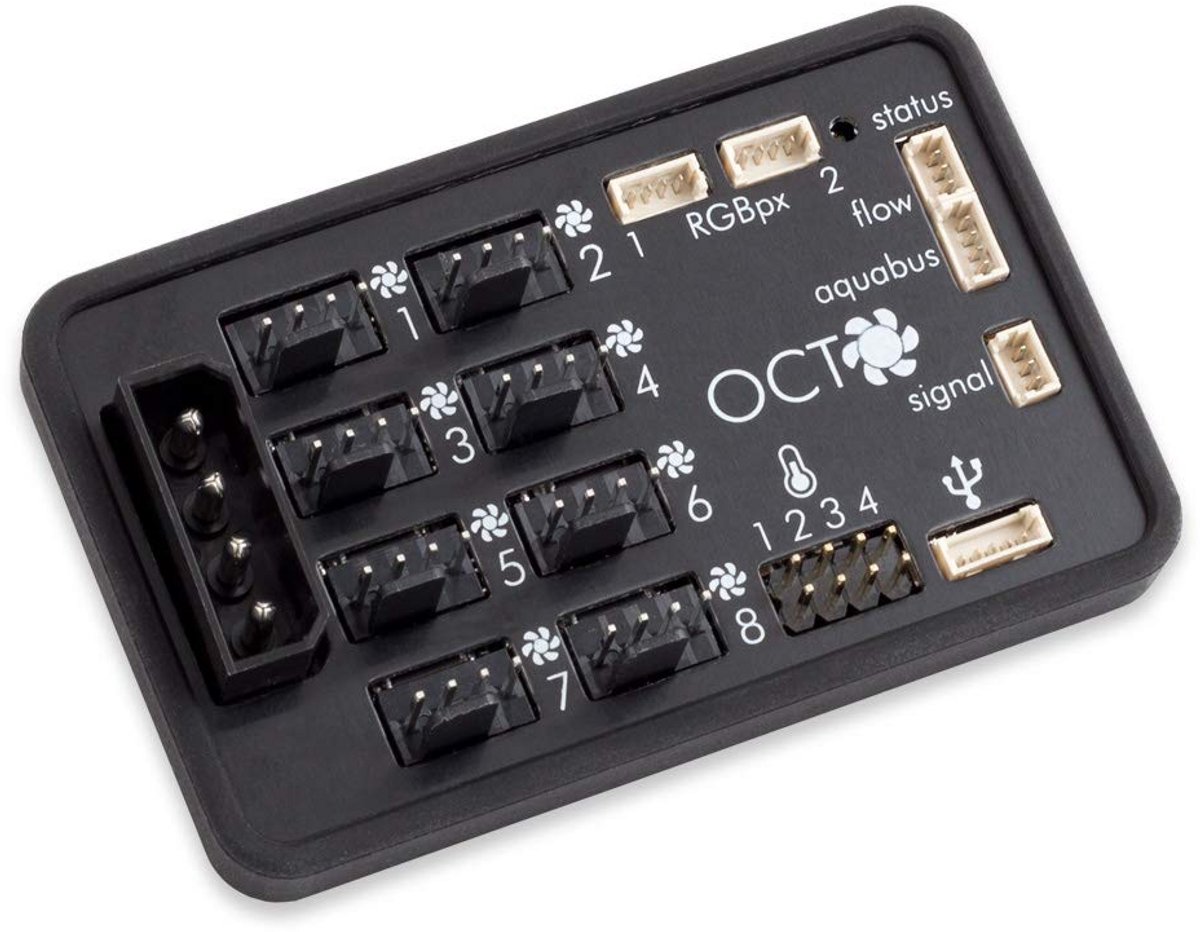 8-Kanaals PWM Ventilator Controller voor PC Koeling - 25 Watt per Kanaal met RGBpx LED Besturing