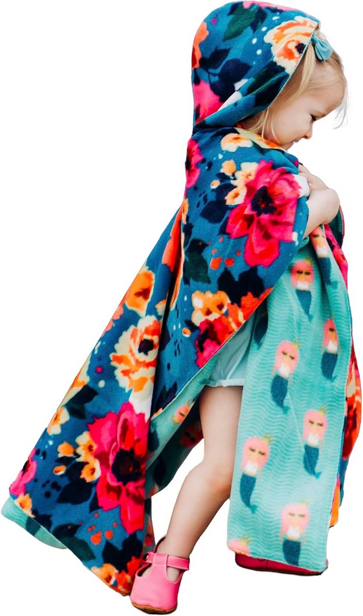 Omkeerbare Fleece Poncho voor Kinderen - Warm & Veilig voor Autostoel en Kinderwagen