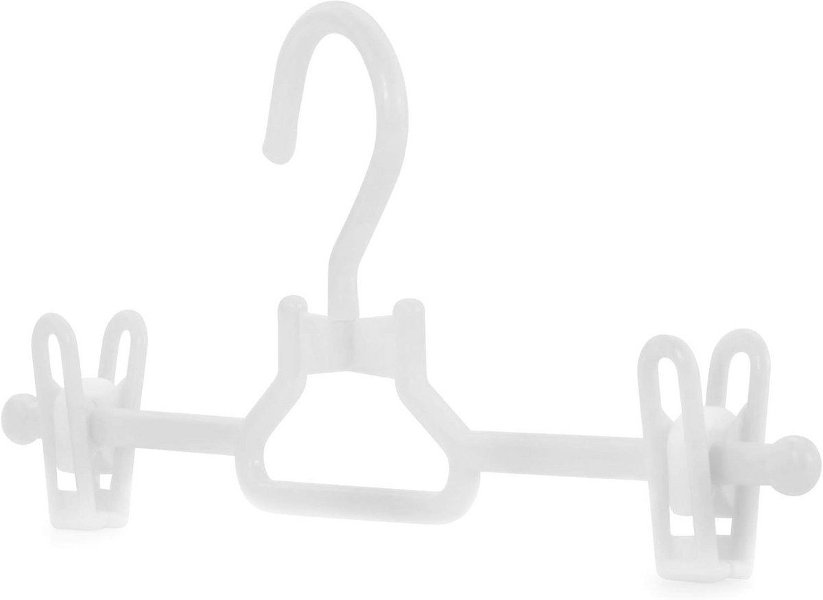 20 Kinderkledinghangers Kunststof 30 cm Wit Voor Baby en Peuter