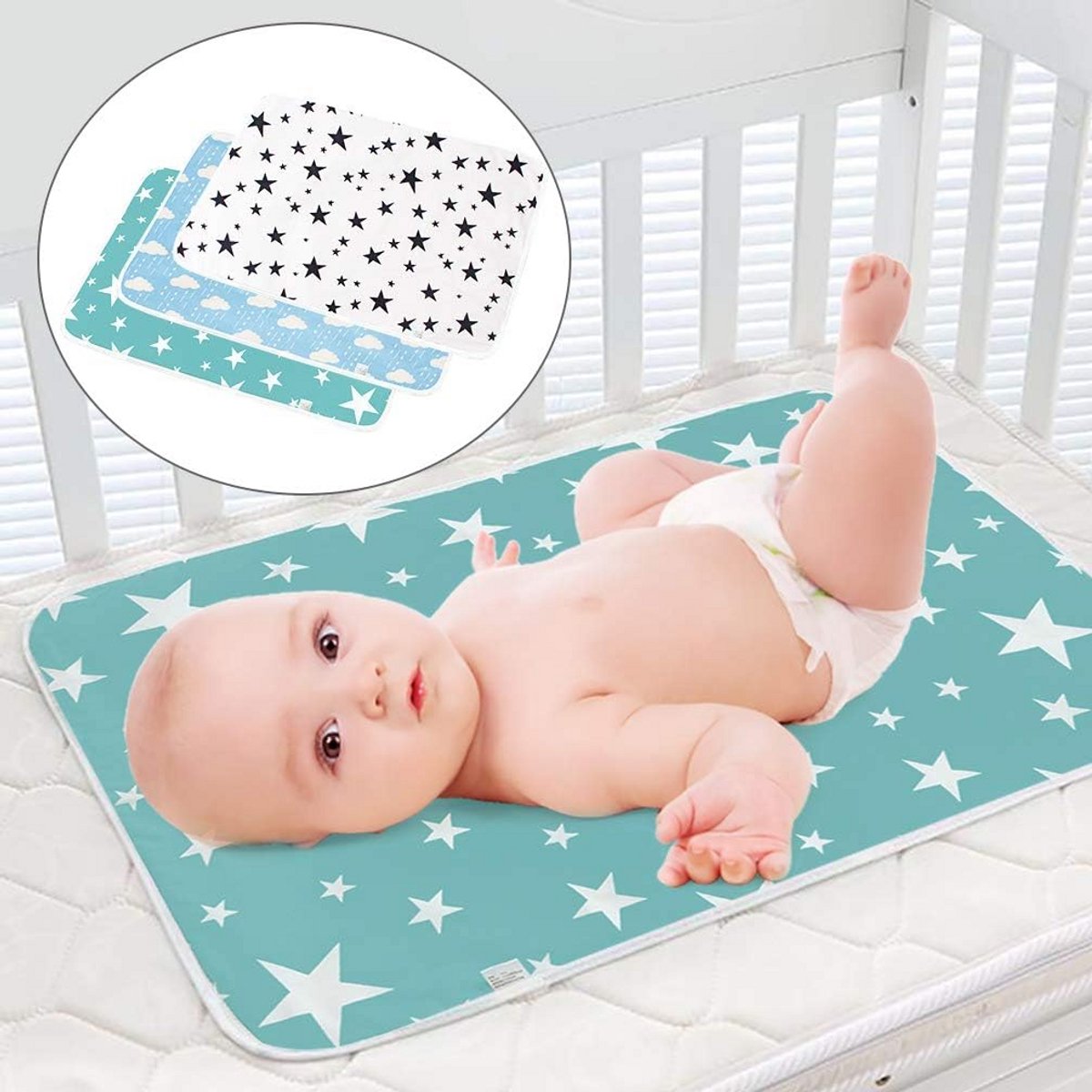 3 Pack Waterdichte Aankleedkussens voor Baby's - Herbruikbare en Comfortabele Verschoonmat