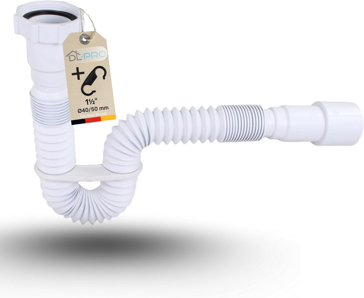 Flexibele sifon 1 1/2 inch uittrekbaar voor wastafel en gootsteen