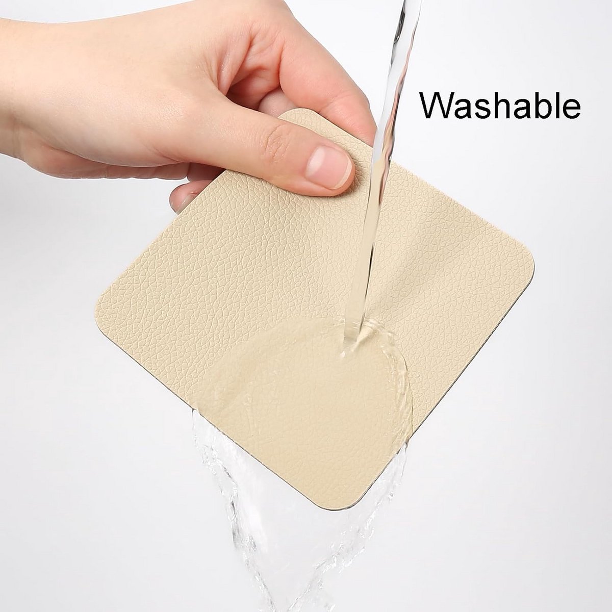 Set van 12 vierkante glazen onderzetters, anti-slip en waterdicht