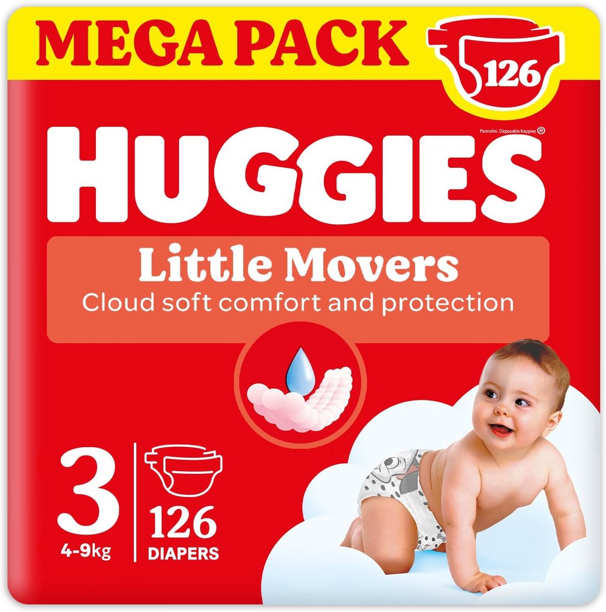 Huggies Little Movers luier maat 4 7-18 kg 126 stukken