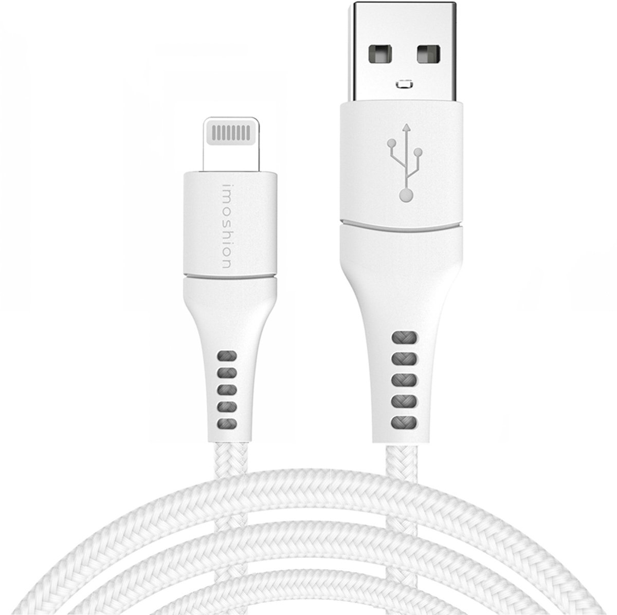 imoshion Kabel - Geschikt voor Lightning naar USB A - 3 meter - Oplader Kabel - Wit