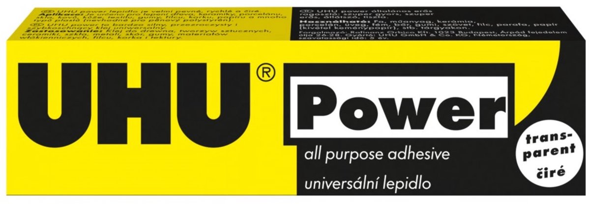 UHU Power Transparent Universele Lijm 45 g – Extra Sterke Sneldrogende Transparante Contactlijm – Flexibel, UV- en Waterbestendig – Geschikt voor Hout, Kunststof, Metaal, Glas, Keramiek, Leer en Textiel [U40328]