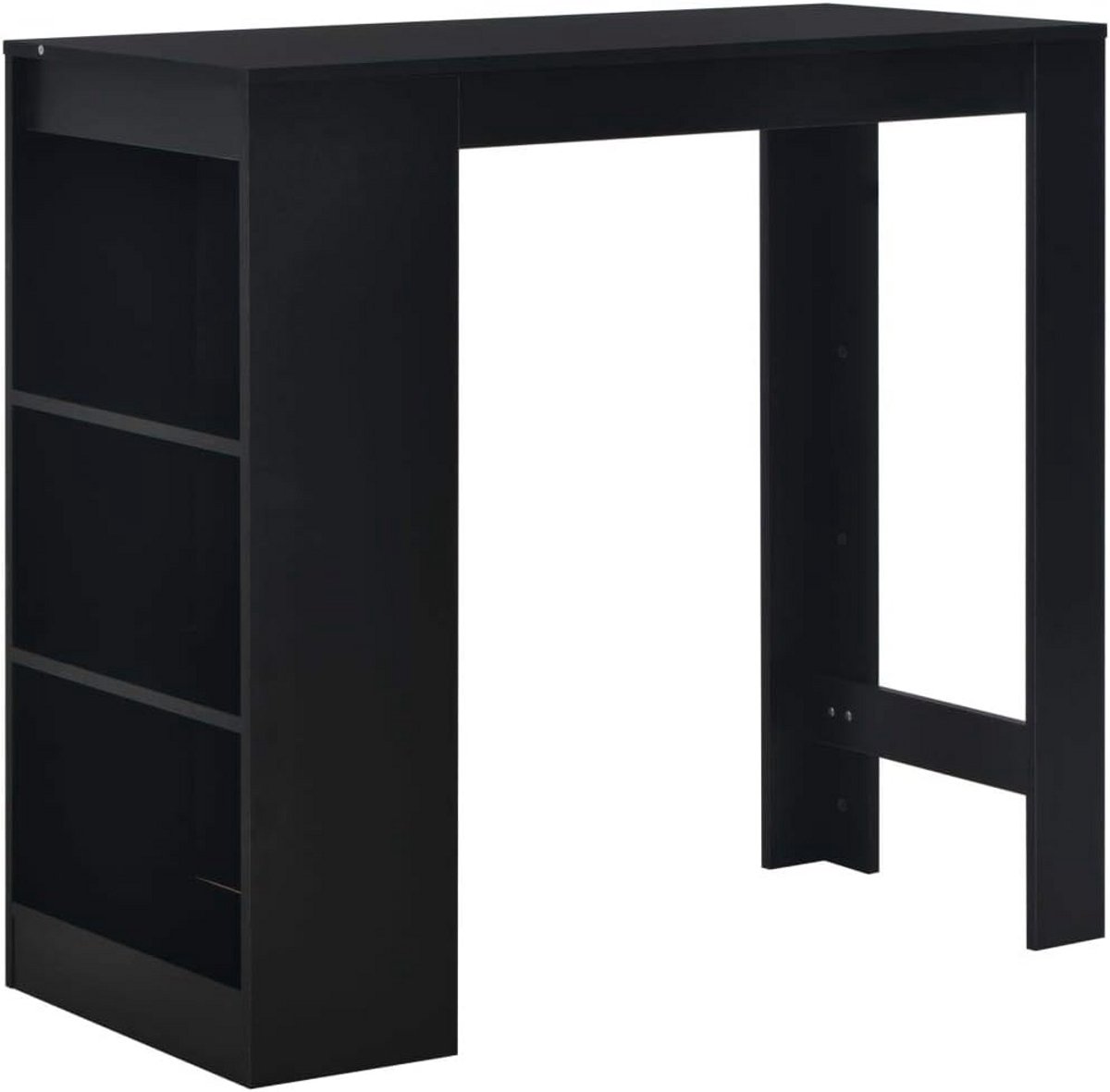Statafel met 3-Niveau Rek 110x50x103cm - Compacte Barhoge Tafel voor Klein Ruimtes