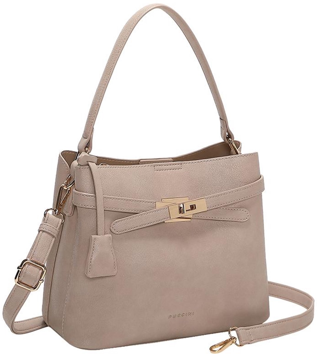 Puccini Medium Schoudertas Dames - Becky - Beige