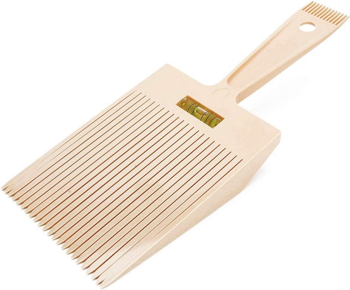 Barber kam met waterpas voor flat top kapsels - dubbele kam voor gelijkmatige knipresultaten