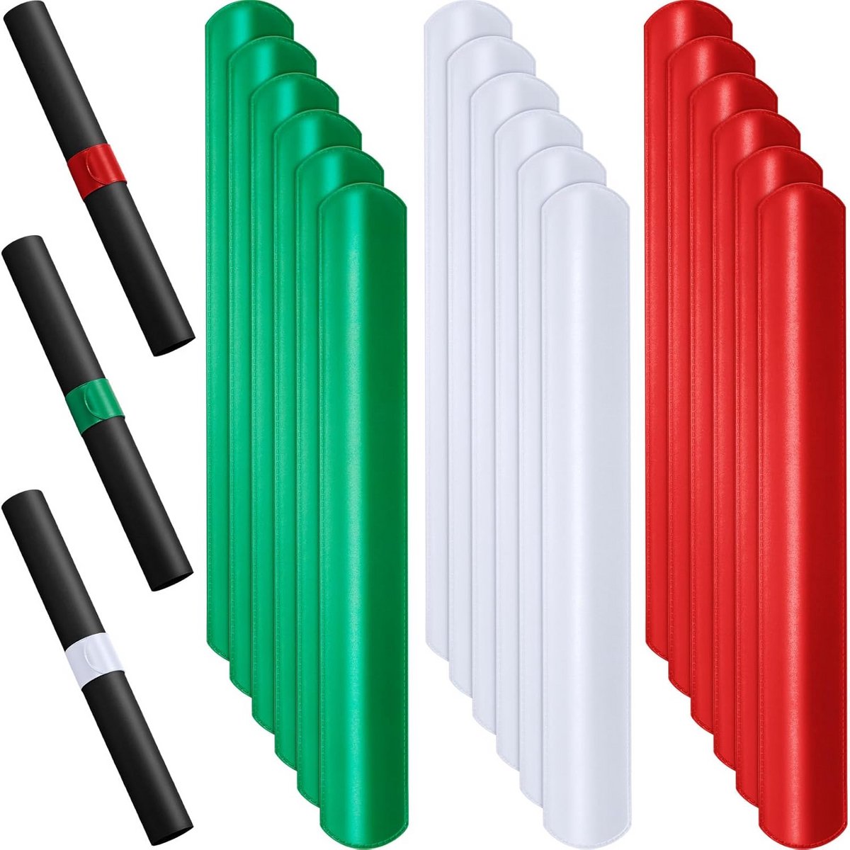 18x Kerst Inpakpapier Rolhouders PVC - Wikkelbanden voor Strakke Opslag Cadeaupapier