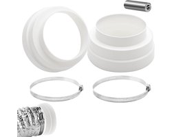 Pack of 2 120/150/160 mm - 2 RVS Slangklemmen - Universele Adapter voor Ventilatiebuizen en Afzuigslangen - Reducer voor Ventilatiesysteem en Afzuigkap