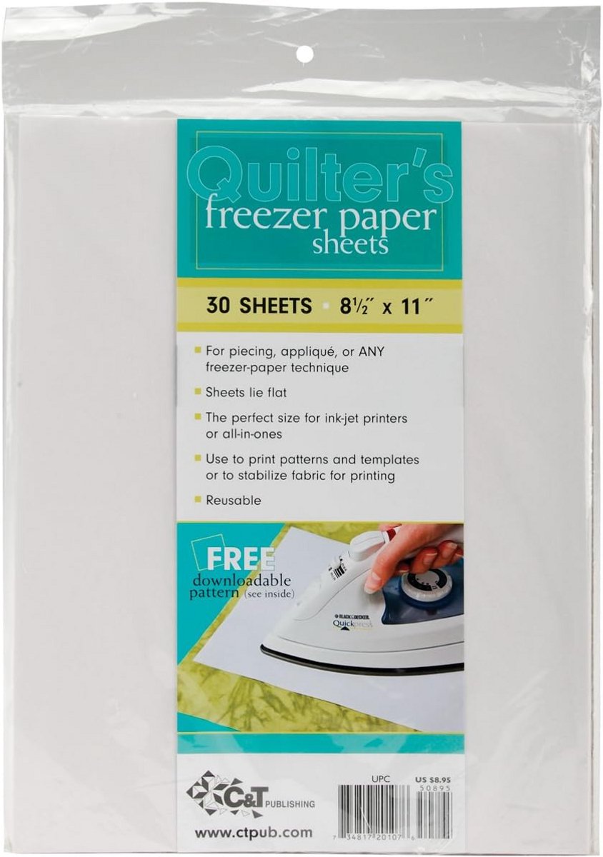 Diepvriespapier voor Quilt- en Appliquépatronen - 8,5 x 11 inch - 30 Vellen