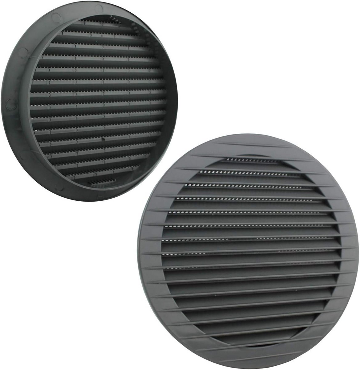 Ventilatierooster Rond met Insectenhor en Flens - Grijs - Ø 150 mm