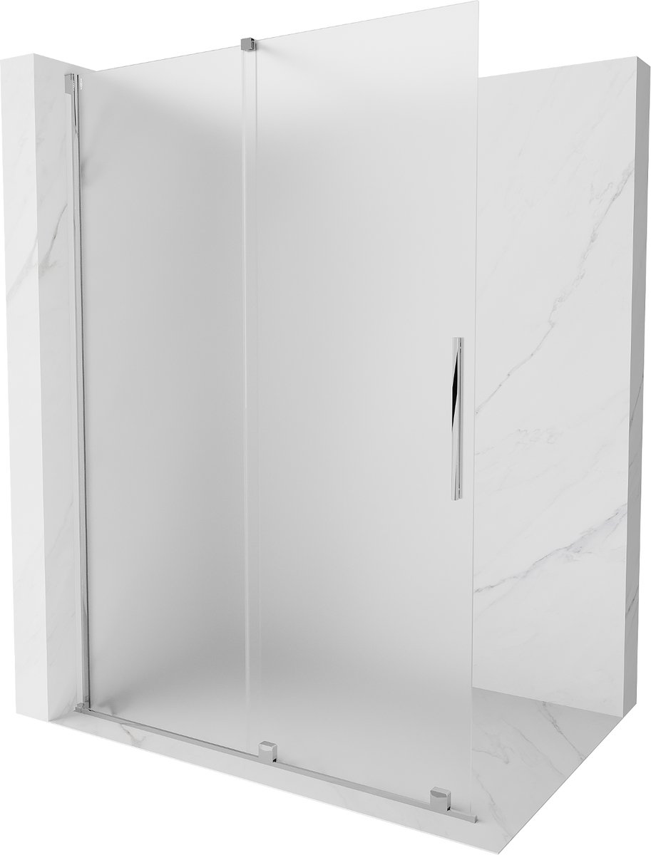 Mexen Velar schuifbare walk-in douchescherm 140 x 200 , matglas 8 mm, chroom - 871-140-000-33-01