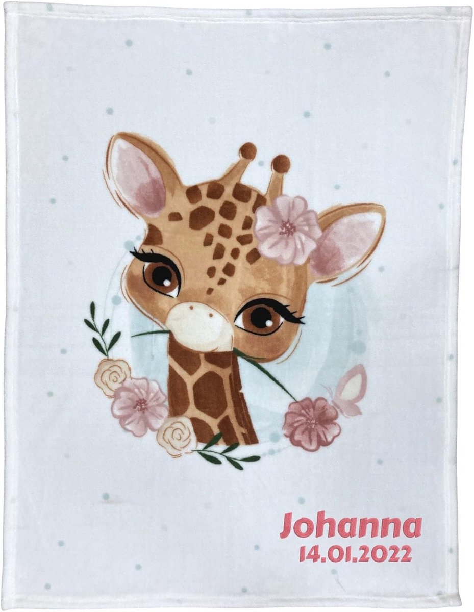 Gepersonaliseerde Babydeken Fleece met Naam - Zacht Geborduurd Cadeau voor Geboorte of Doop