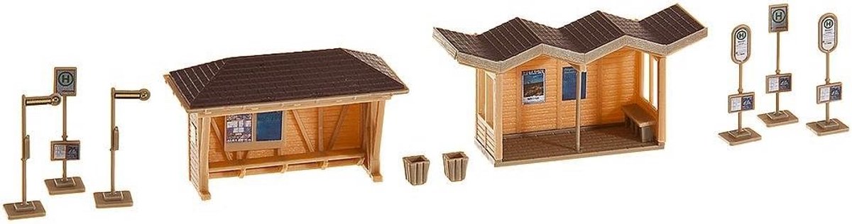 Model Bushalte Houten Constructie - Gedetailleerd Buswachthuisje voor Modelbouw