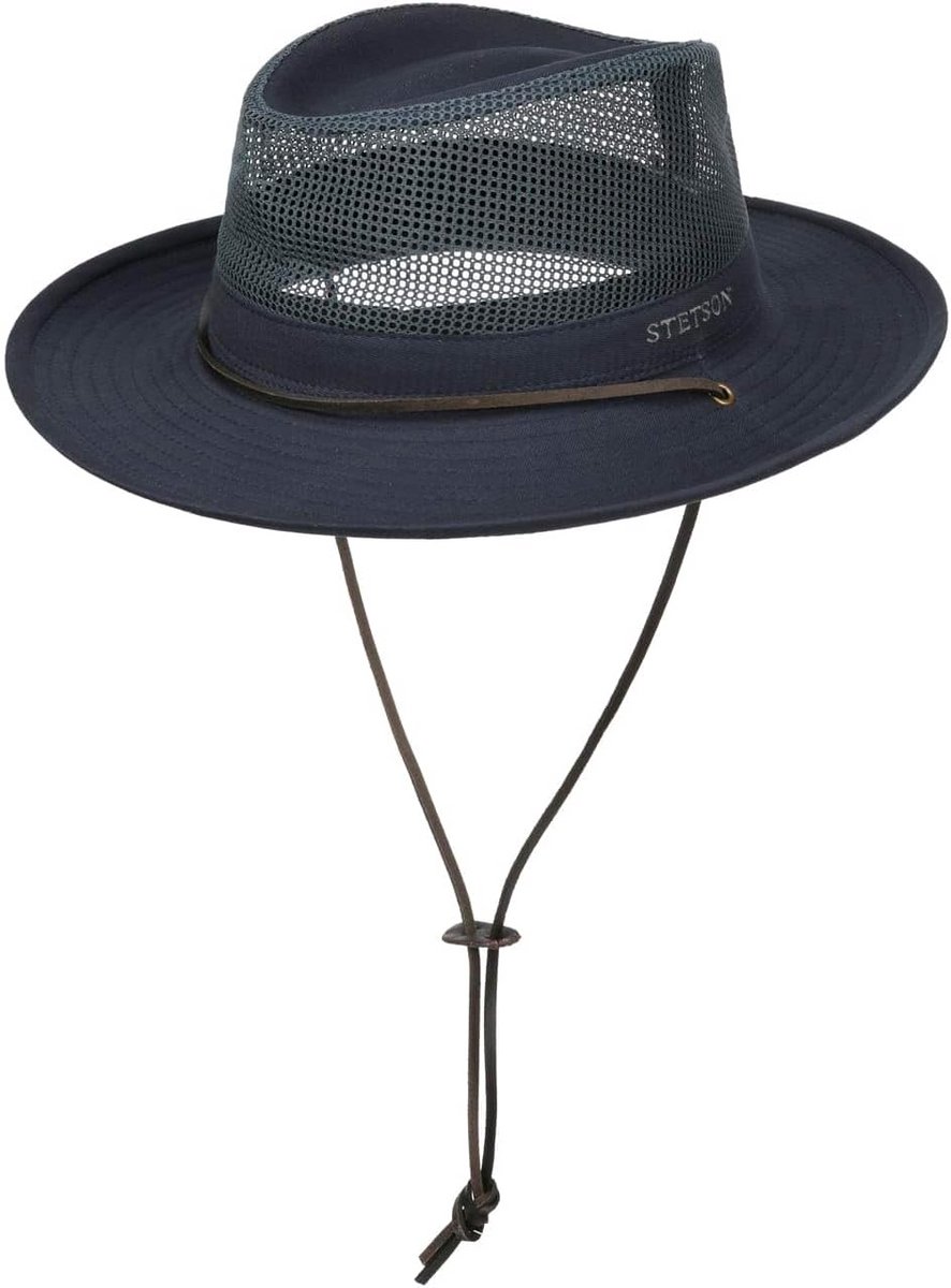 Ademende Safar Hoed met Mesh en Kinband - Lichtgewicht Zonnehoed voor Trekking en Buitenactiviteiten