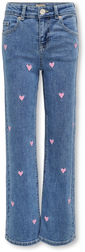 Only KOGJUICY WIDE LEG HEART EMB JEANS NOOS Jeans Filles - Taille 158