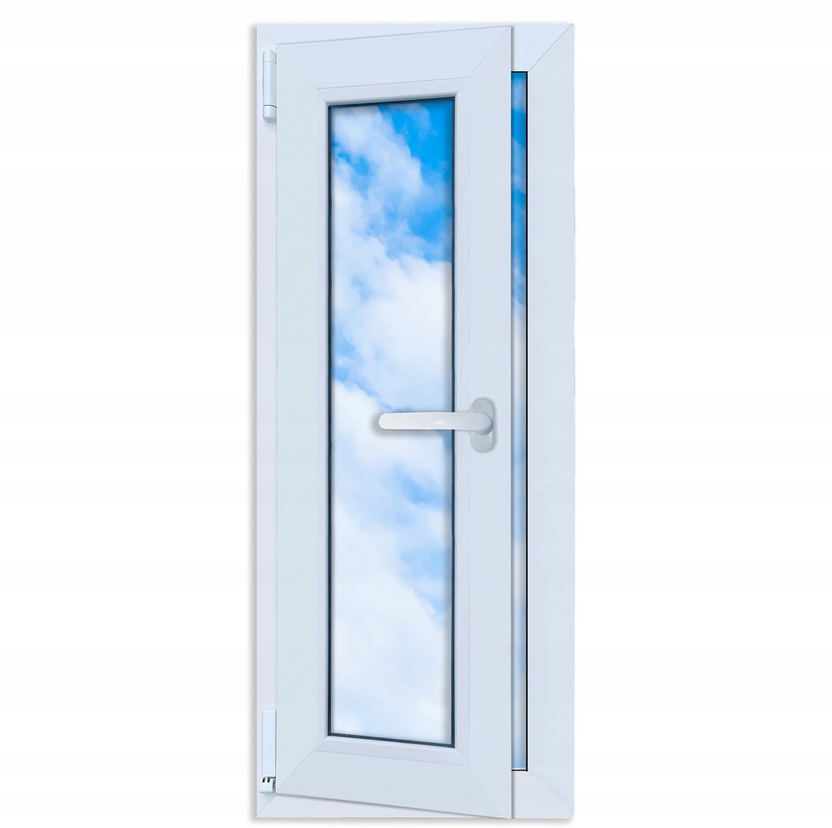 PVC-raam wit 40x100 LINKS, nieuw 400x1000 mm draai-kiepraam met dubbel glas