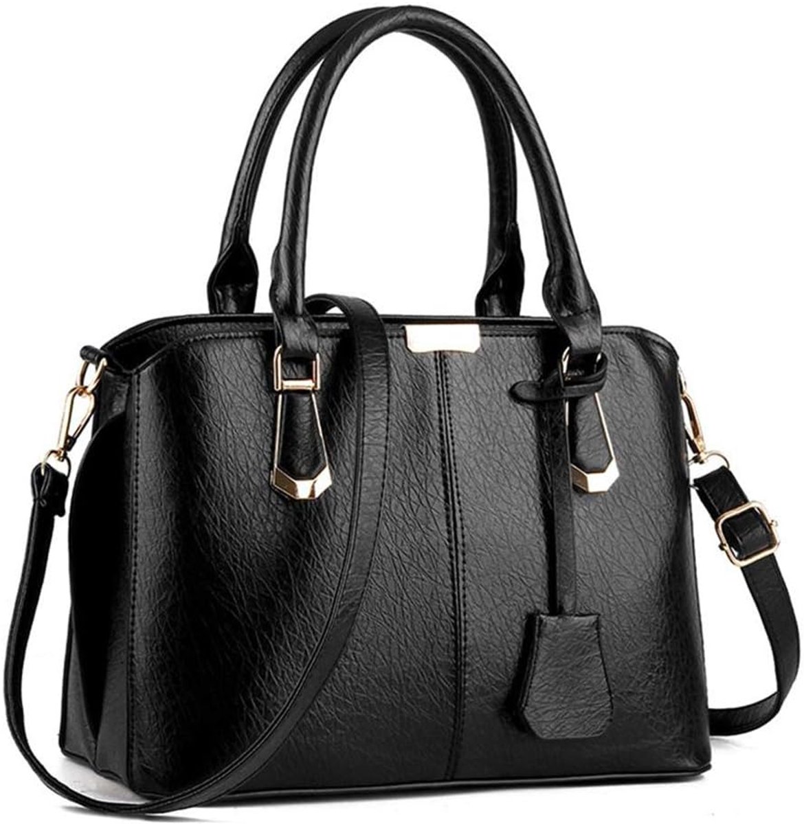 Vintage Handtas Dames Grote Capaciteit Schoudertas met Afneembare Crossbody Band