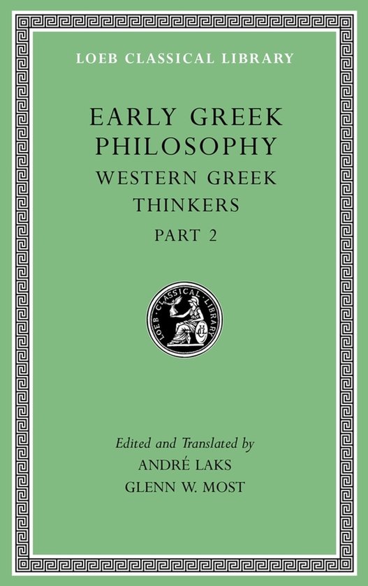 Early Greek Philosophy, Volume V: Western Greek Thinkers, Pa ... - cover