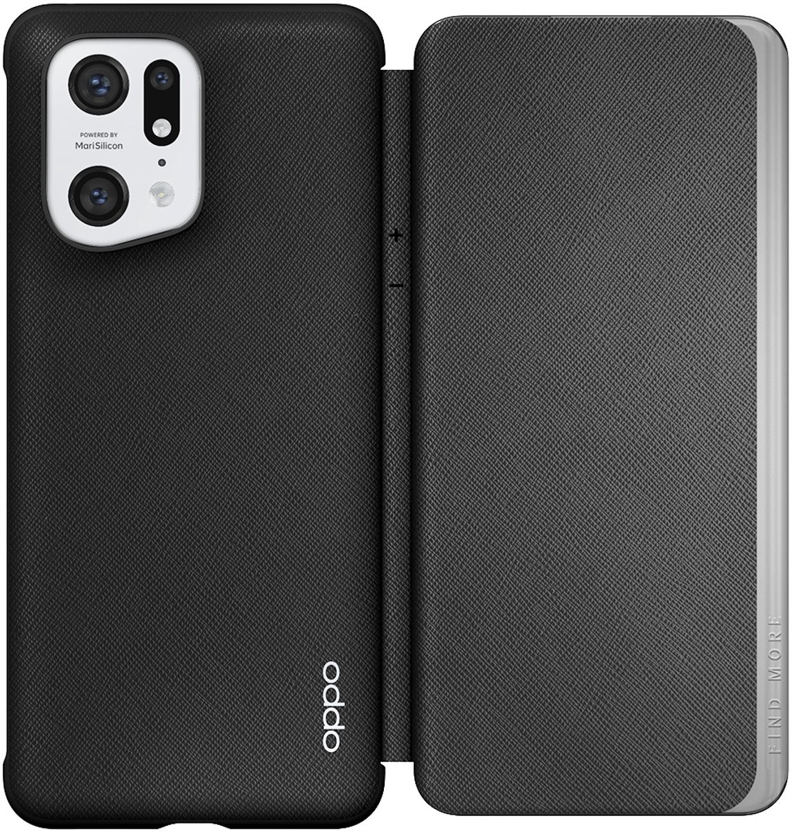 OPPO, Foliohoes voor Oppo Find X5 Folio Flip Cover met kaarthouder, Zwart